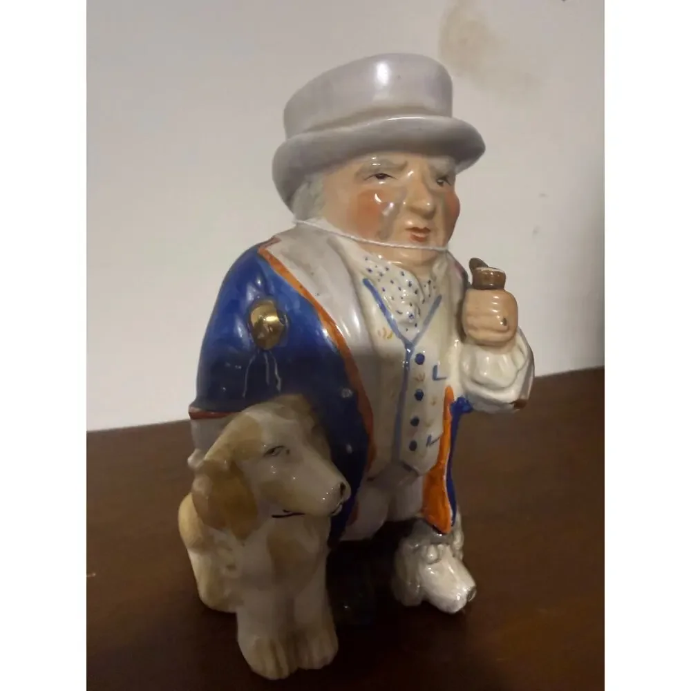19th Century Toby Jug Man with Dog and Pipe 7